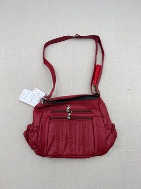 NWT Women's Red Crossbody Bag with Tassel Accent